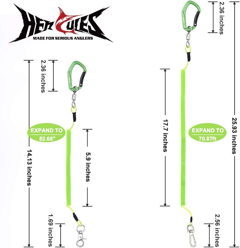 Hercules M4 Fishing Lanyard, Fishing Pole Tether, Kayak Paddle Leash, Heavy Duty Retractable Coiled Lanyard for Fishing, Rods, Pliers, Boating, Paddles, Kayak - Image 2
