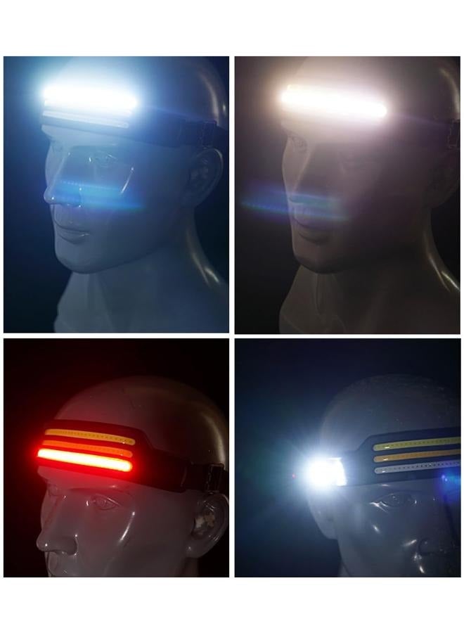 Eoptify Rechargeable Head Torch, 3 LED Adjustable Light with Motion Sensor, 10 Modes, Red Flashlight and Warning Light, Waterproof Headlamp for Camping - Image 3