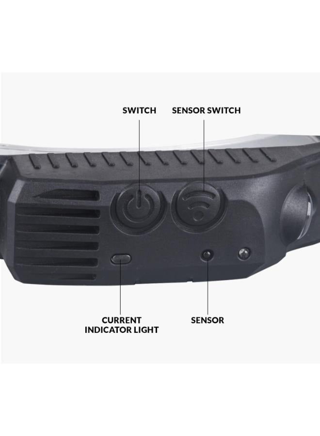 Eoptify Rechargeable Head Torch, 3 LED Adjustable Light with Motion Sensor, 10 Modes, Red Flashlight and Warning Light, Waterproof Headlamp for Camping - Image 4