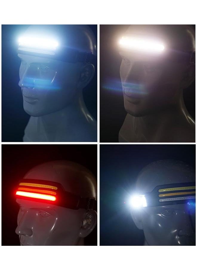 Eoptify Rechargeable Head Torch, 3 LED Adjustable Light with Motion Sensor, 10 Modes, Red Flashlight and Warning Light, Waterproof Headlamp for Camping  - Image 2
