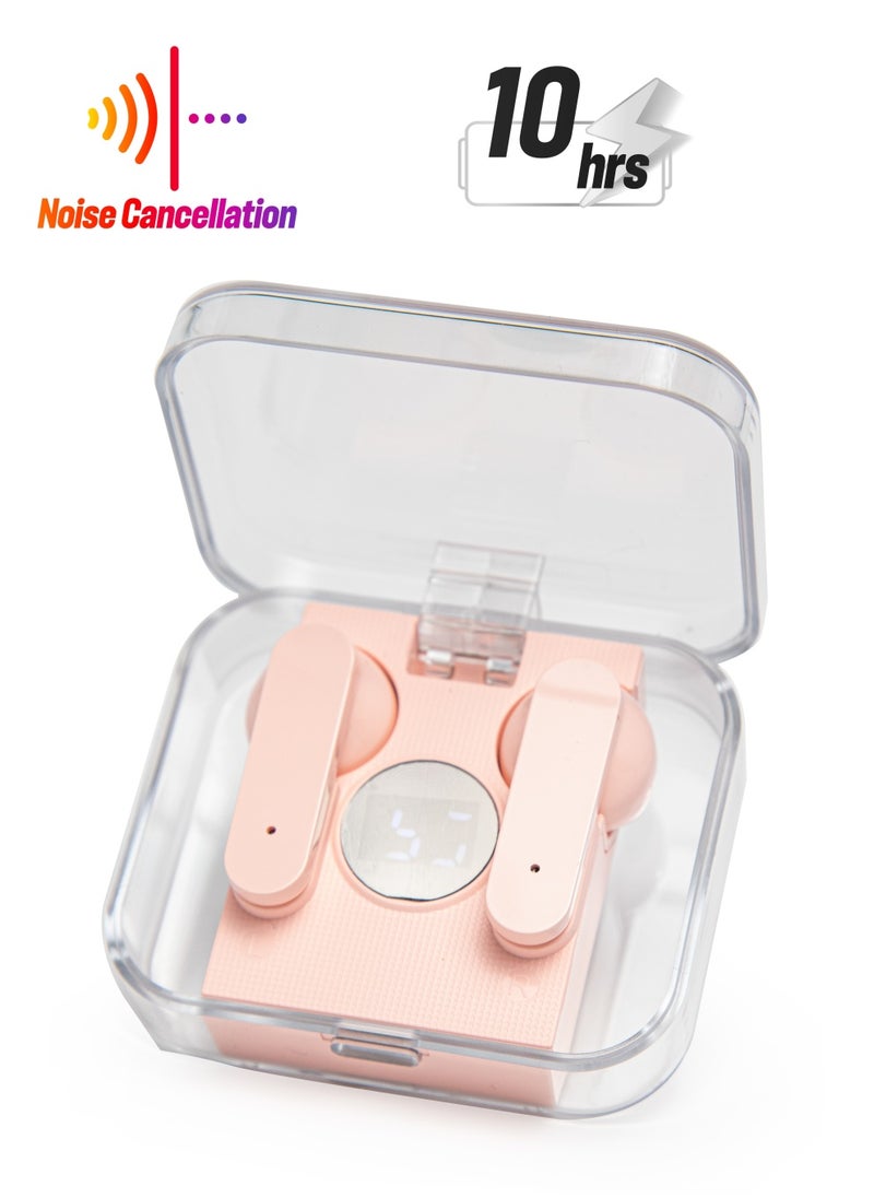Generic - Wireless Bluetooth headphones mini semi-in-ear noise cancelling sports pink for iPhone, Android - Image 1