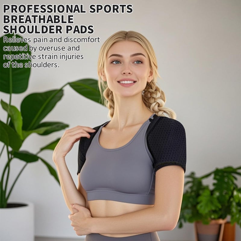 Leemeexaa Double Shoulder Brace,Concealed Double Shoulder Brace for Sports Lovers,Comfortable and Breathable Shoulders Braces for Chronic Tendinitis Pain Relief,Outdoor Sports,Sleeping,Running(Medium) - Image 5