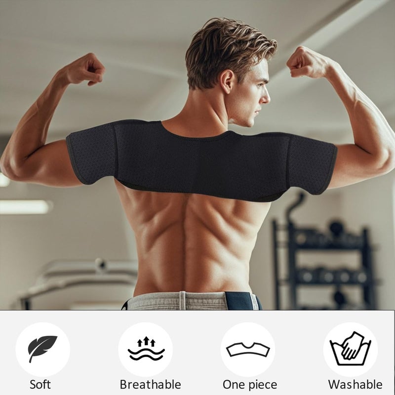 Leemeexaa Double Shoulder Brace,Concealed Double Shoulder Brace for Sports Lovers,Comfortable and Breathable Shoulders Braces for Chronic Tendinitis Pain Relief,Outdoor Sports,Sleeping,Running(Medium) - Image 4