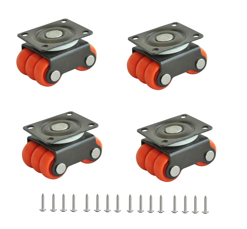MHS Revolving Baby Sixer Caster Wheels with Screws 175 KG Load Capacity Set of 4 Smooth and Durable Furniture Casters