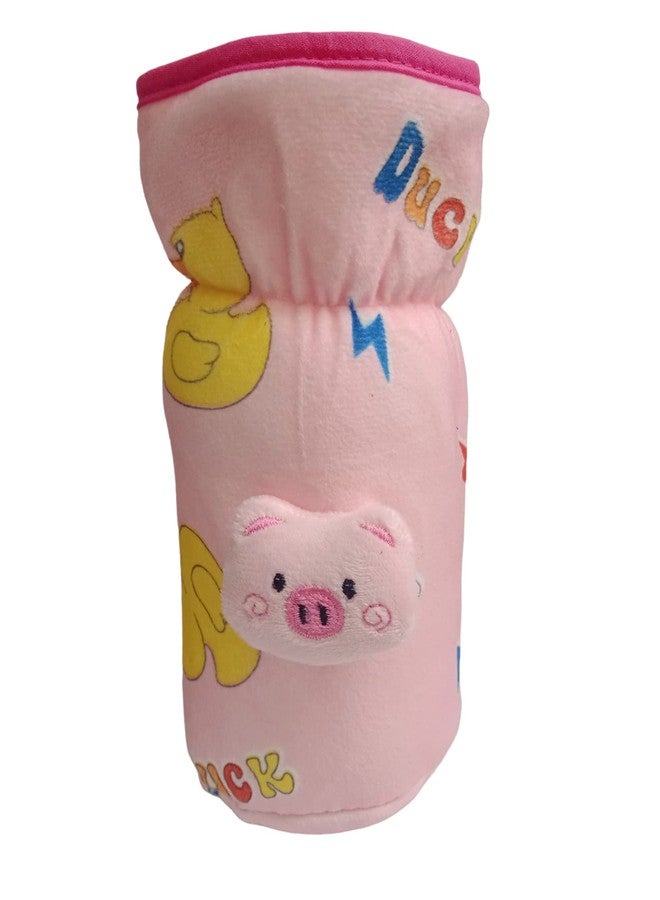 Lappu Bottle Covers for Philips Avent/Wide Neck Bottle Tote Bag Cover/Broad Neck Soft Plush Stretchable Baby Bottle Cover with Strap for 250, 260, 330 ml Pack of 2- Pink Yellow - Image 3