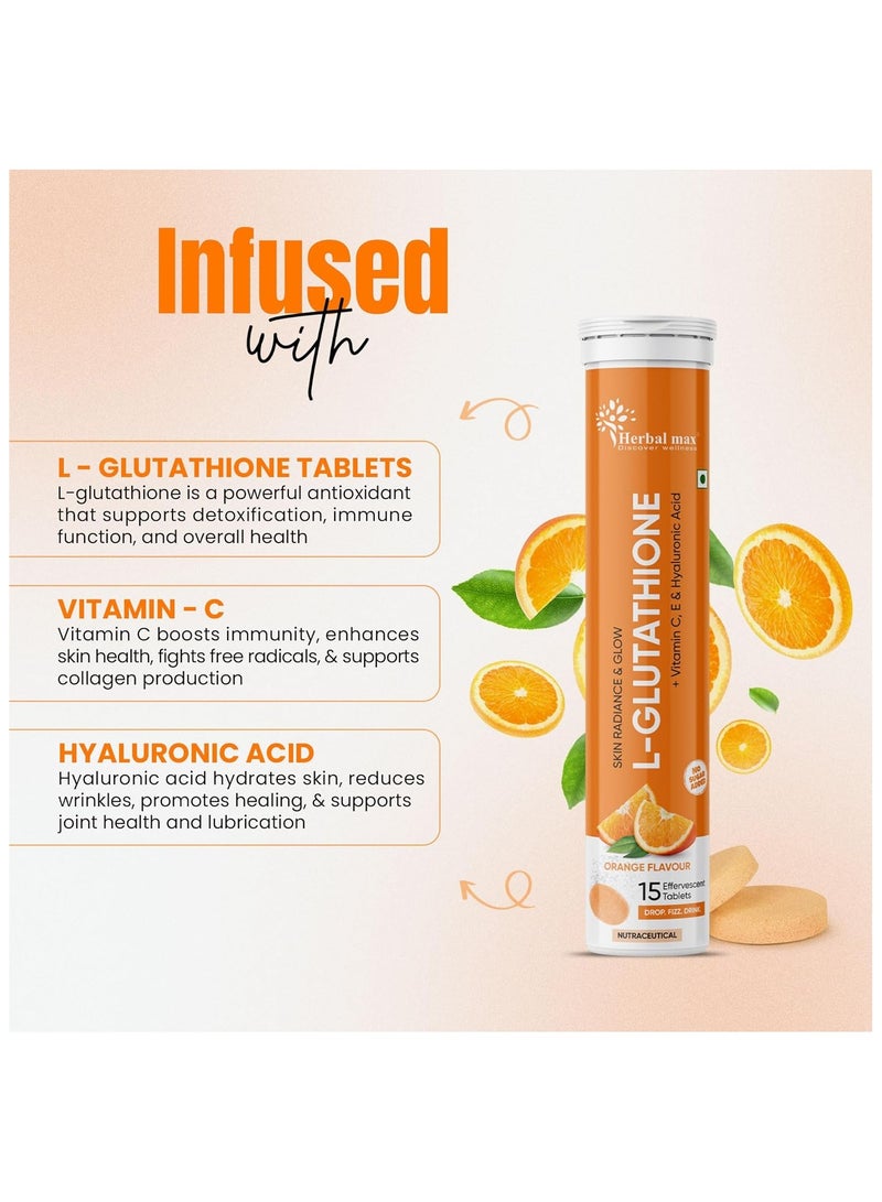 Herbal Max L-Glutathione 15 Tablets Orange Flavour (Pack of 2) - Image 4