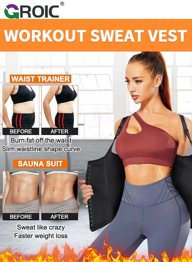 GROIC Waist Trainer for Women Triple Belt Body Shaper Waist Trainer Corset with zipper and 3 Rows Closure, Sauna Workout Trimmer Belts Underbust Corset Tummy Control Hourglass Slimming Belly Body Shaper - XL - Image 2