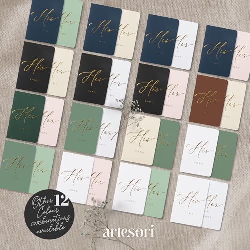 ARTESORI Premium Wedding Vow Book for Her & Him, Soft Touch, Gold Foil, 28 Lined Pages, Wedding Vow Books His and Hers, Wedding Essentials, Wedding Registry Ideas, His and Hers Gifts [White & Black] - Image 3