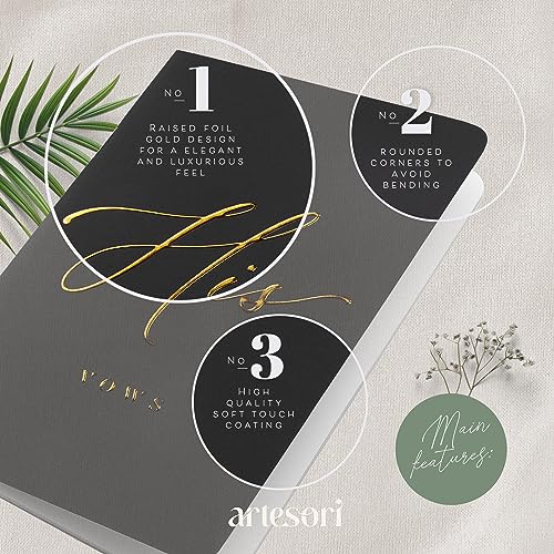 ARTESORI Premium Wedding Vow Book for Her & Him, Soft Touch, Gold Foil, 28 Lined Pages, Wedding Vow Books His and Hers, Wedding Essentials, Wedding Registry Ideas, His and Hers Gifts [White & Black] - Image 4
