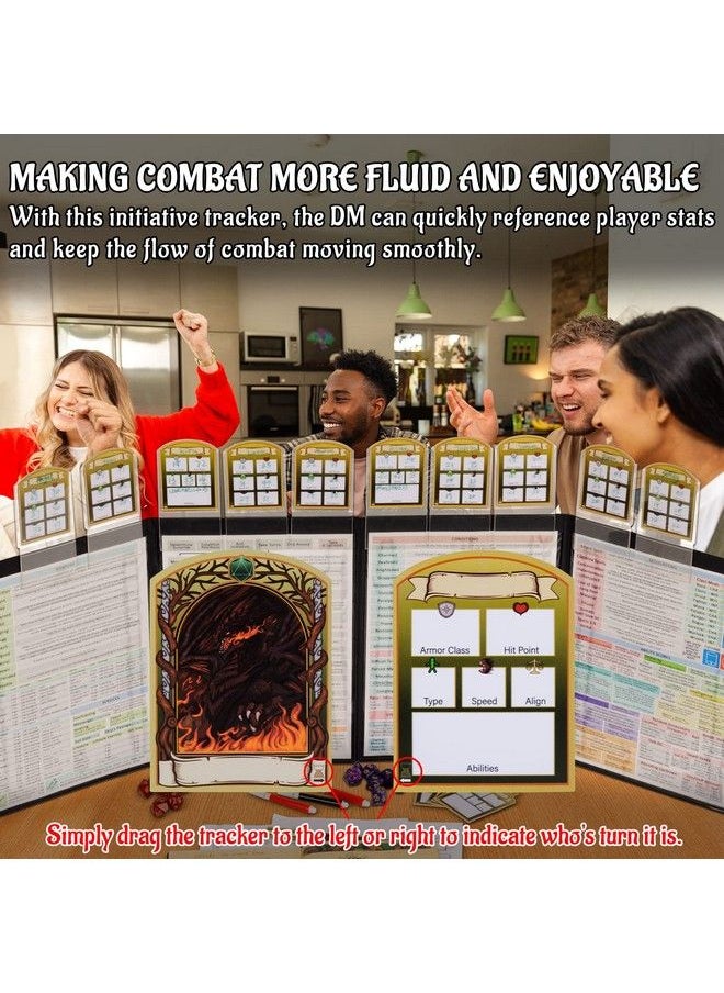 CZYY - Dnd Initiative & Combat Tracker Set Of 6Pcs Erasable Acrylic Top On Screen With Character Monster Insert Cards Great Dm Tools Accessories For Dungeons And Dragons Pathfinder Ttrpgs - Image 1