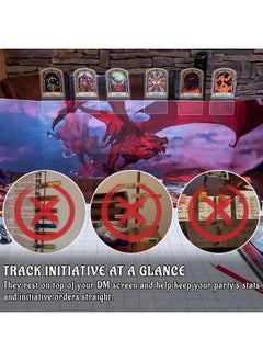 CZYY Dnd Initiative & Combat Tracker Set Of 6Pcs Erasable Acrylic Top On Screen With Character Monster Insert Cards Great Dm Tools Accessories For Dungeons And Dragons Pathfinder Ttrpgs  - Image 3