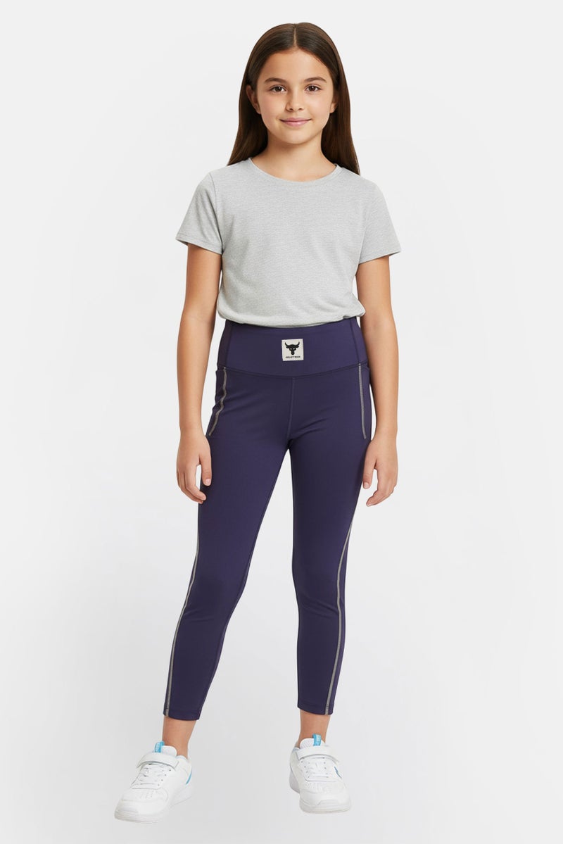UNDER ARMOUR ملابس رياضية للبنات، ليغينغز تدريب ملائمة، بنفسجي - Image 1