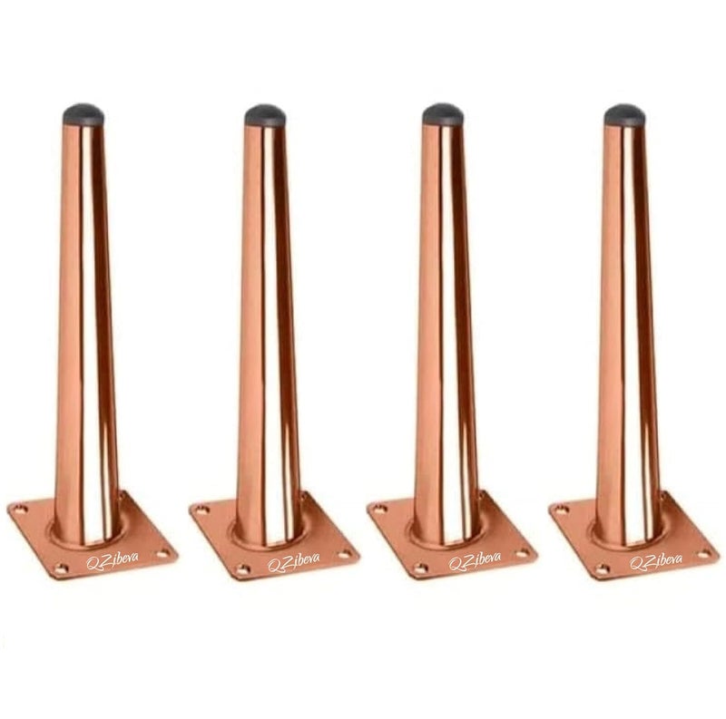 QZibeva 4 Pcs Rose Gold 6 inch Sofa Legs for Bed Furniture Sofa Legs for Furniture Fitting Table Legs Sofa Leg Screw Include - Image 2