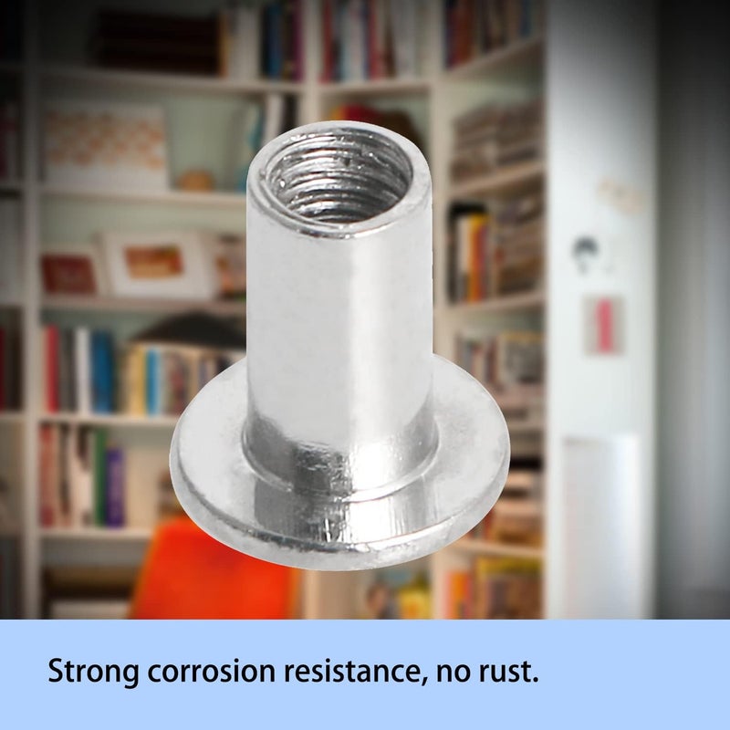 Aopin Scrapbook Photo Albums Screw Post Fit for 0.2inch(5mm) Hole Dia, Female M4x6mm Butt Screw for Binding Leather Saddles Purses Belt Repair, Carbon Steel Nickel Plating, Silver, 25 Sets - Image 5