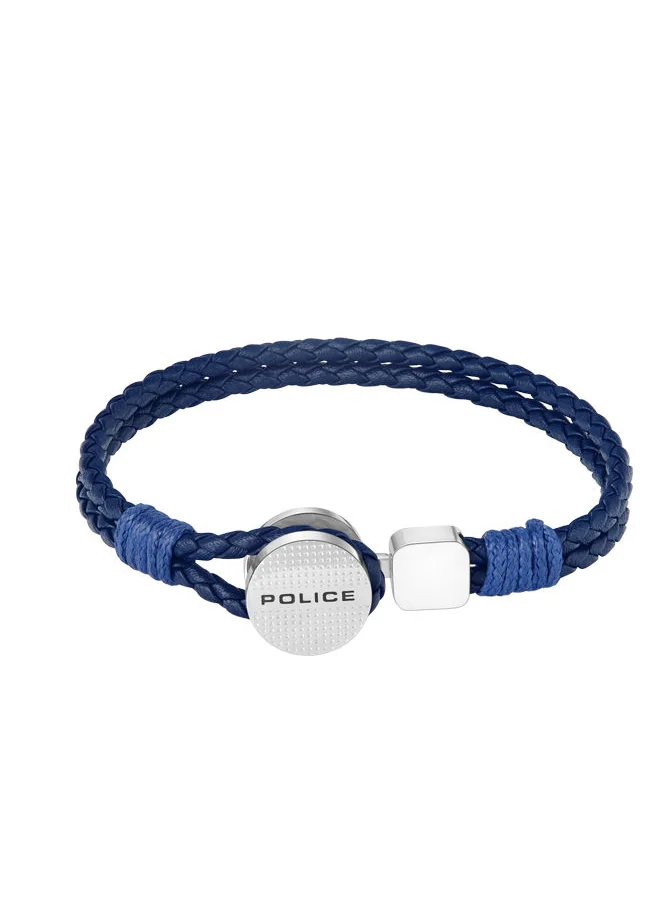 POLICE Deep-Set Bracelet for Men Stainless Steel with Blue LeatherPEAGB0005805
