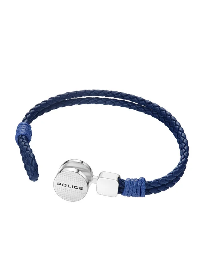 POLICE Deep-Set Bracelet for Men Stainless Steel with Blue LeatherPEAGB0005805