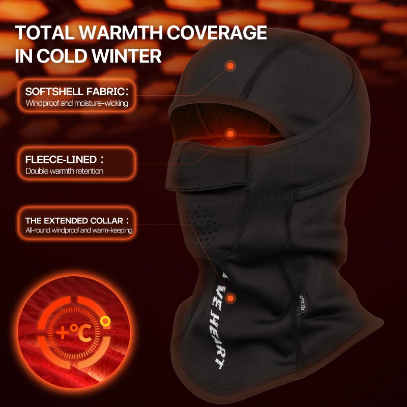 Aicall Balaclava Ski Mask Anti-Fogging Windproof and Breathable Thermal Face Mask for Men Women Cold Weather Winter Gear for Outdoor Sports(Jet Black M) - Image 4