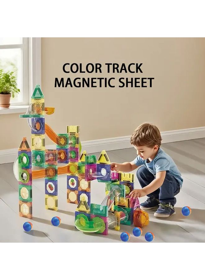 Magnetic Building Blocks Set 73PCS with Slide Track System STEM Learning Toy - Image 1