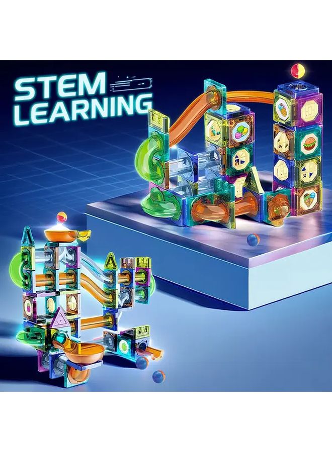 Magnetic Building Blocks Set 73PCS with Slide Track System STEM Learning Toy - Image 4
