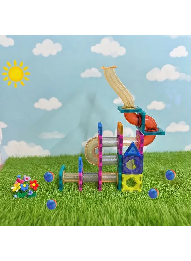 Magnetic Building Blocks Set 73PCS with Slide Track System STEM Learning Toy - Image 5