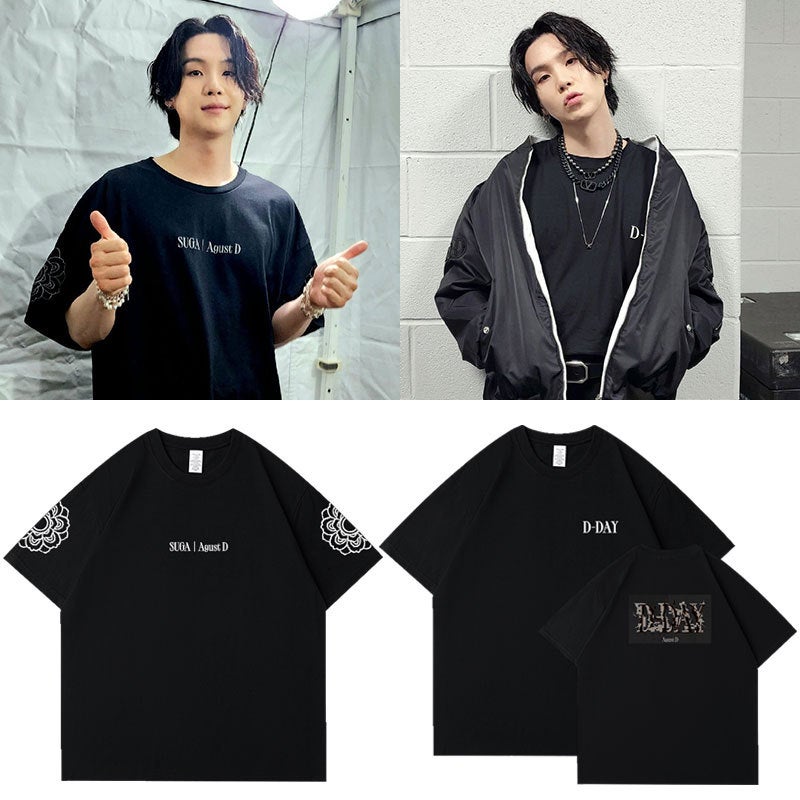 SUGA Suga rapper Album Agust D D-DAY Concert Surrounding the Same Short-sleeved T-shirt Printed Loose Clothes - Image 2