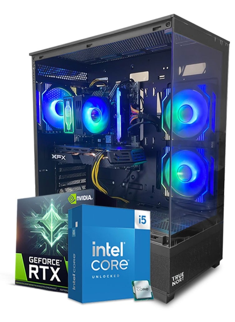Truenort Aurora Light All In One Bundle Gaming PC, Intel Core i5-12400F Processor | NVIDIA RTX 3060 12GB GPU | 32GB  RAM | 2TB  SSD |24" FHD Monitor | Keyboard, Mouse & Headphone Set | Built-In WiFi | Windows 11 Pro | TrueNort RGB Gaming Case Black  - Image 2