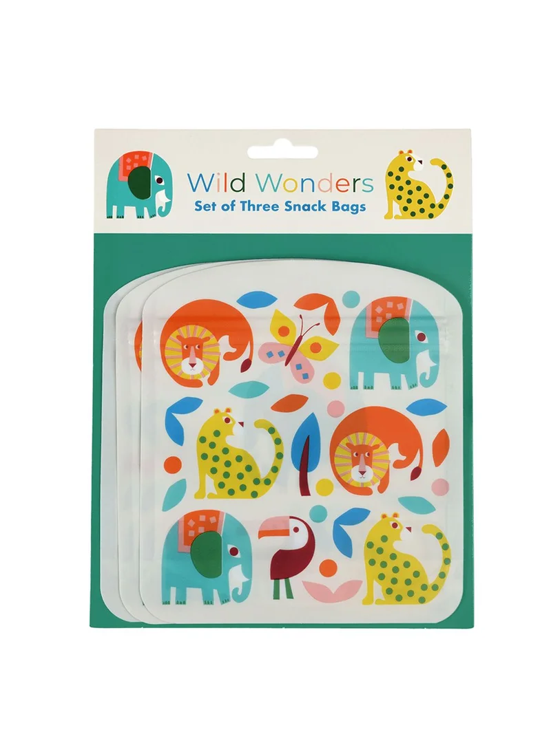 Rex London Set Of 3 Wild Wonders Snack Bags