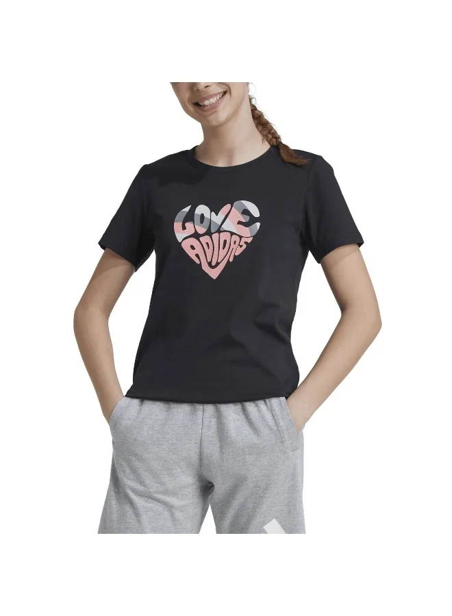 adidas تيشيرت تدريب أسود Xpress للبنات 7-8 سنوات