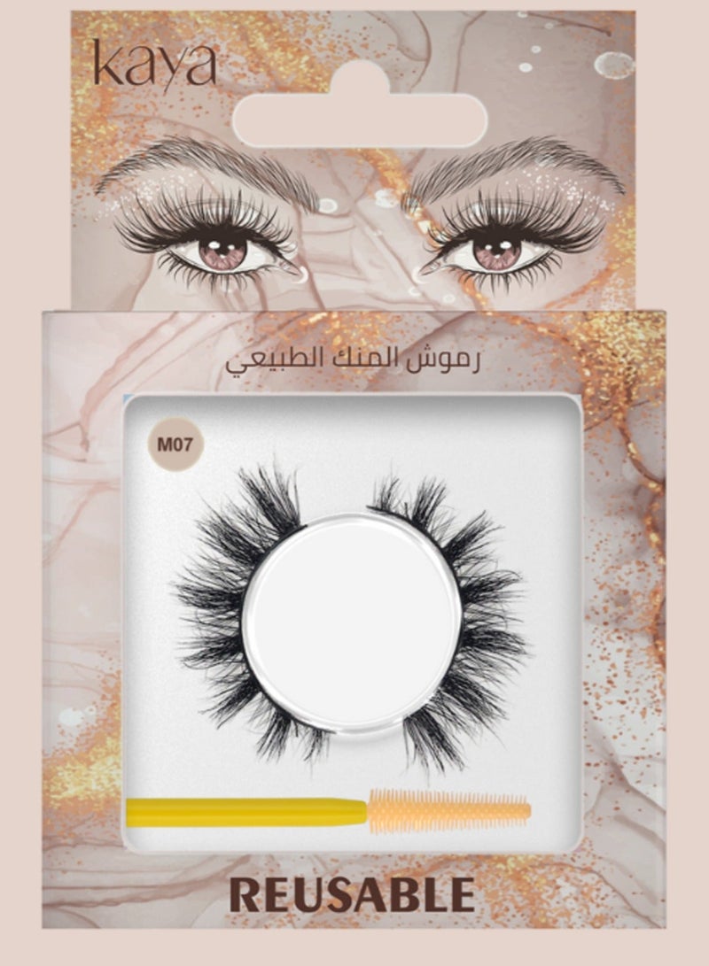 kaya Clear Eyelash Glue with Natural Mink Three Dimensional Lashes Style No. 7 Set - Image 3