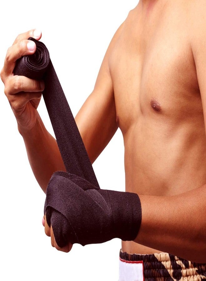 NMR Nylon & Cotton Boxing Hand Wraps,Stretch wrap, Hand Wraps, Spandex Bands, Hand Bandage, Protectors for Training, MMA, Muay Thai, Kickboxing etc. (Black, 2.5m) - Image 4