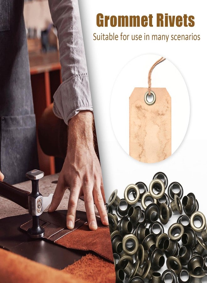 Litoexpe 5MM Grommets Eyelets 200 Pcs, Self Backing Eyelets for Bead Cores, Clothes, Leather, Canvas (Antique Brass) - Image 4
