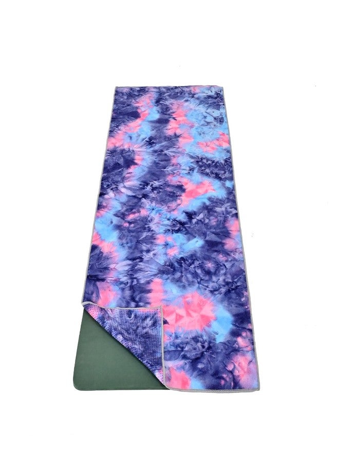 Wiselife Yoga Mat Towel Blue Purple - Non-Slip, Super Absorbent & Quick Dry Microfiber Towel for Hot Yoga, Bikram, Pilates & Fitness - Sweat-Wicking Grip Towel for Men & Women - Image 1