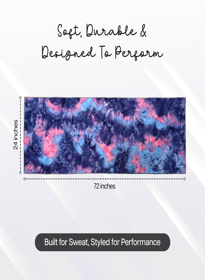 Wiselife Yoga Mat Towel Blue Purple - Non-Slip, Super Absorbent & Quick Dry Microfiber Towel for Hot Yoga, Bikram, Pilates & Fitness - Sweat-Wicking Grip Towel for Men & Women - Image 3