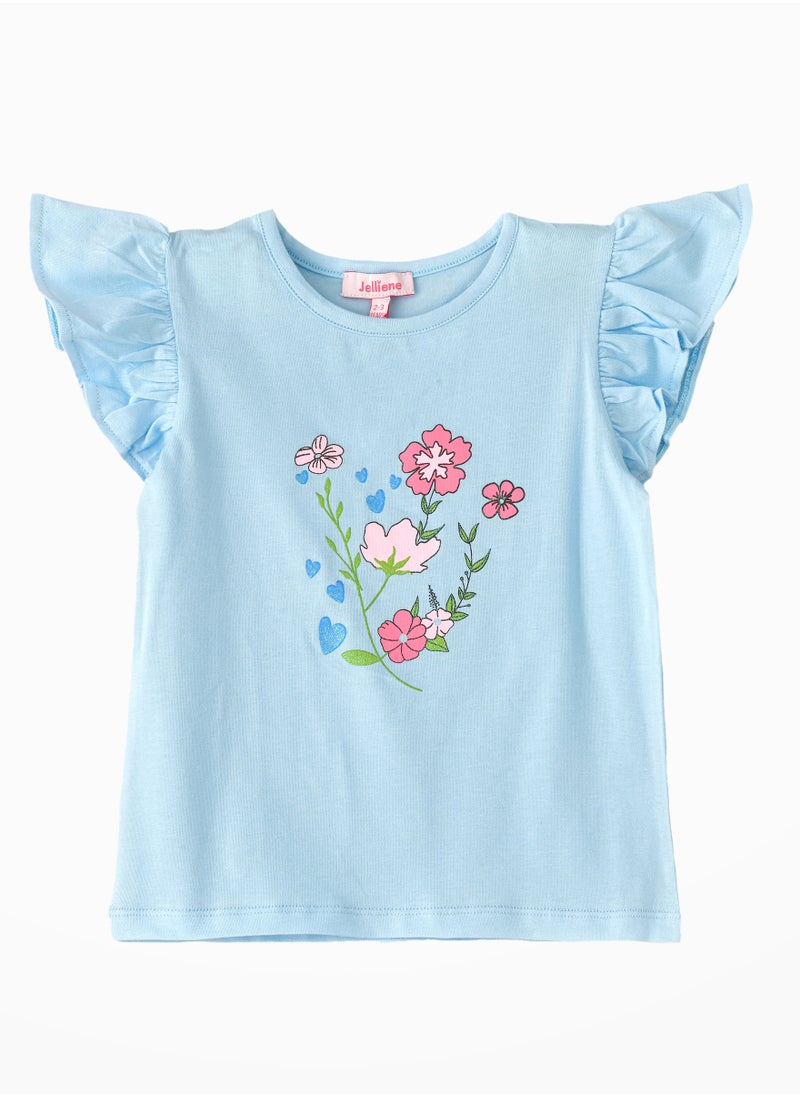 Jelliene Sunshine Squad: Girls' Breezy Cotton Tees Playful & Summer Fun  - Image 1