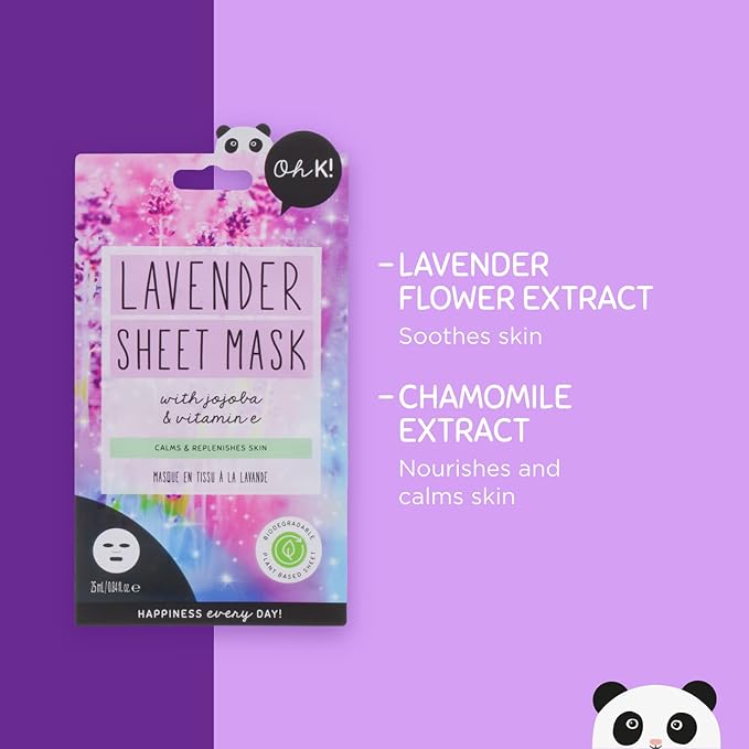 Oh K Soothing Cucumber Sheet Mask for Sensitive Skin Hydrating and Reduces Redness Biodegradable Vegan and Cruelty Free 27g - Image 3