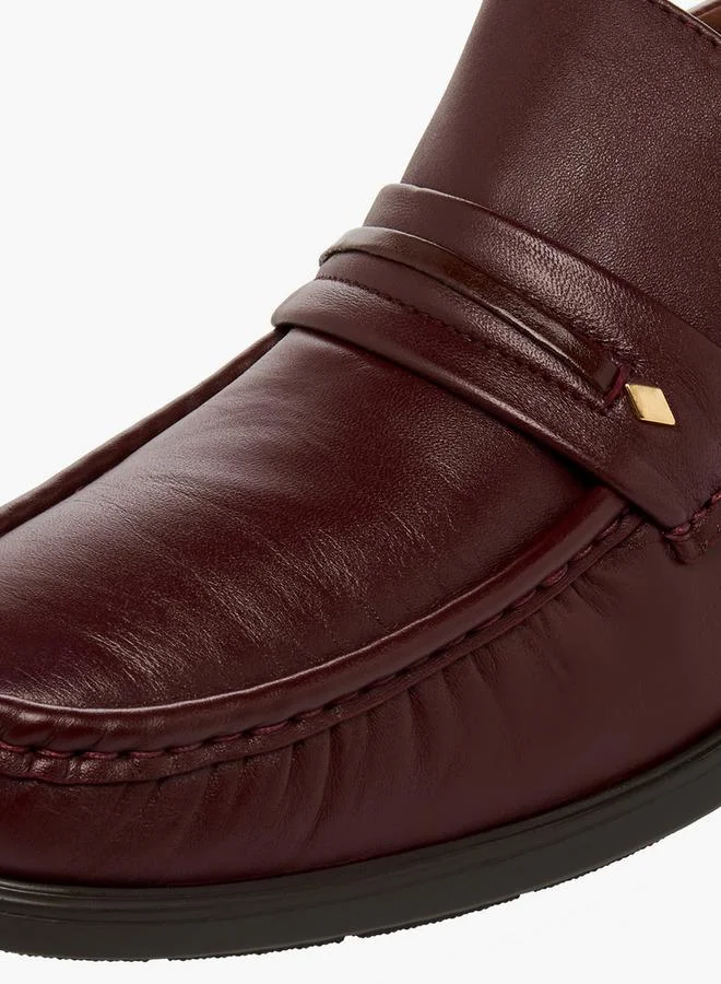 Pinosos Burgundy Men Slip-On Genuine Leather Loafers for Men | Best Price UAE