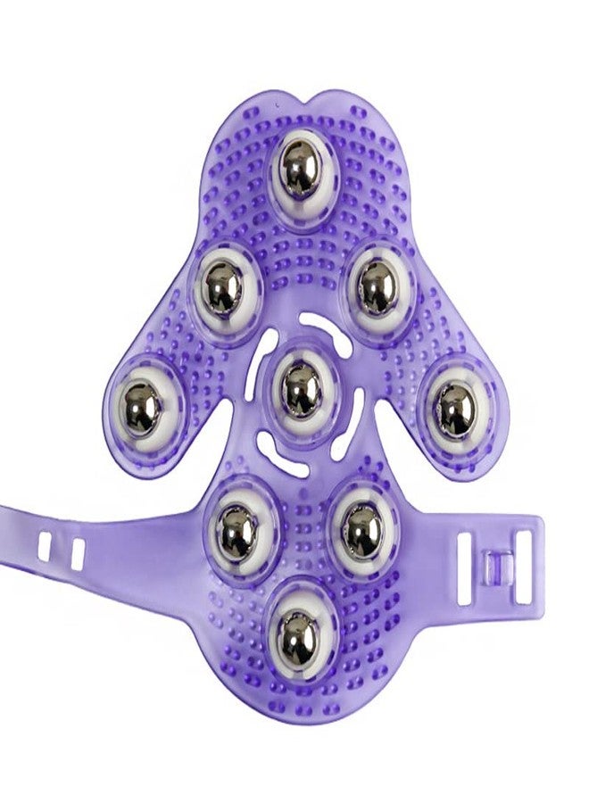 Topwon Palm Shaped Massage Glove 360-degree-roller Metal Roller Ball Beauty Body Care,Cellulite Reduction (Purple) - Image 1