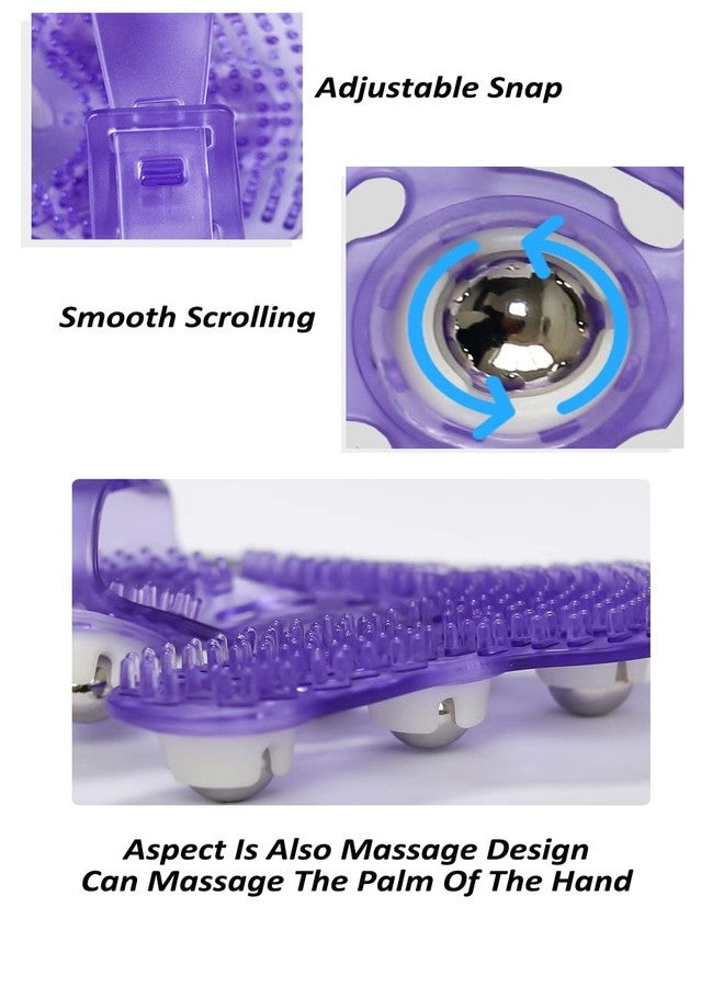 Topwon Palm Shaped Massage Glove 360-degree-roller Metal Roller Ball Beauty Body Care,Cellulite Reduction (Purple) - Image 5