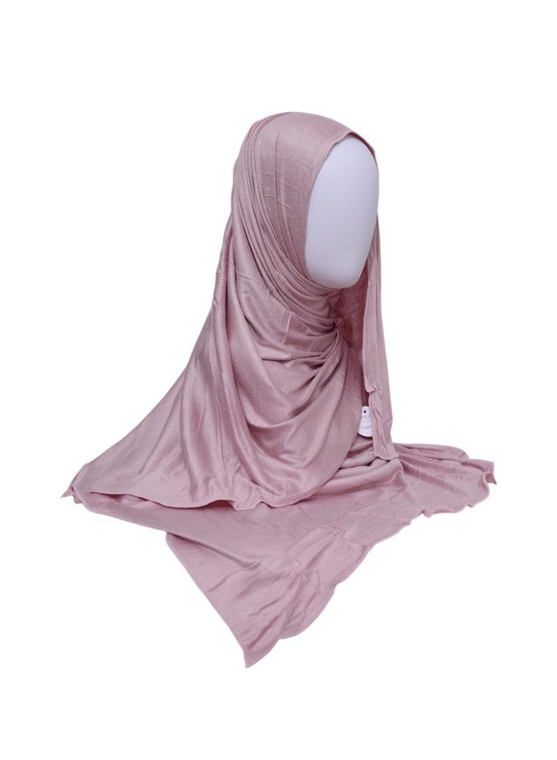 Moja Premium Bamboo Jersey Hijab – Nude Pink | Soft Stretchable Modest Hijab | 200 × 80 cm - Image 3