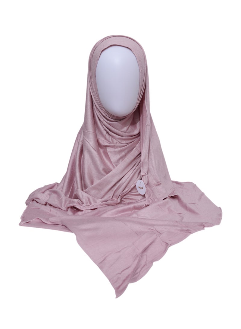 Moja Premium Bamboo Jersey Hijab – Nude Pink | Soft Stretchable Modest Hijab | 200 × 80 cm - Image 1