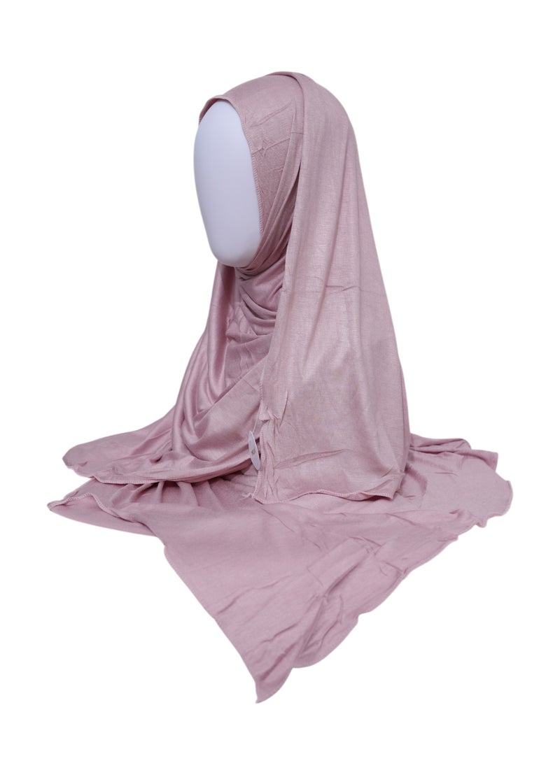 Moja Premium Bamboo Jersey Hijab – Nude Pink | Soft Stretchable Modest Hijab | 200 × 80 cm - Image 2