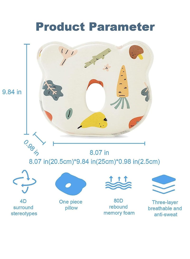 Gonice Baby Pillow Head Shaping, Preventing Flat Head Syndrome for Infants and Newborn Baby, Soft Memory Foam Cushion - Image 2