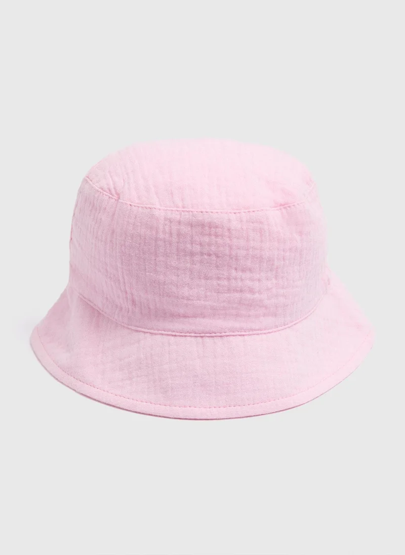 Matalan Baby Pink Crinkle Bucket Hat