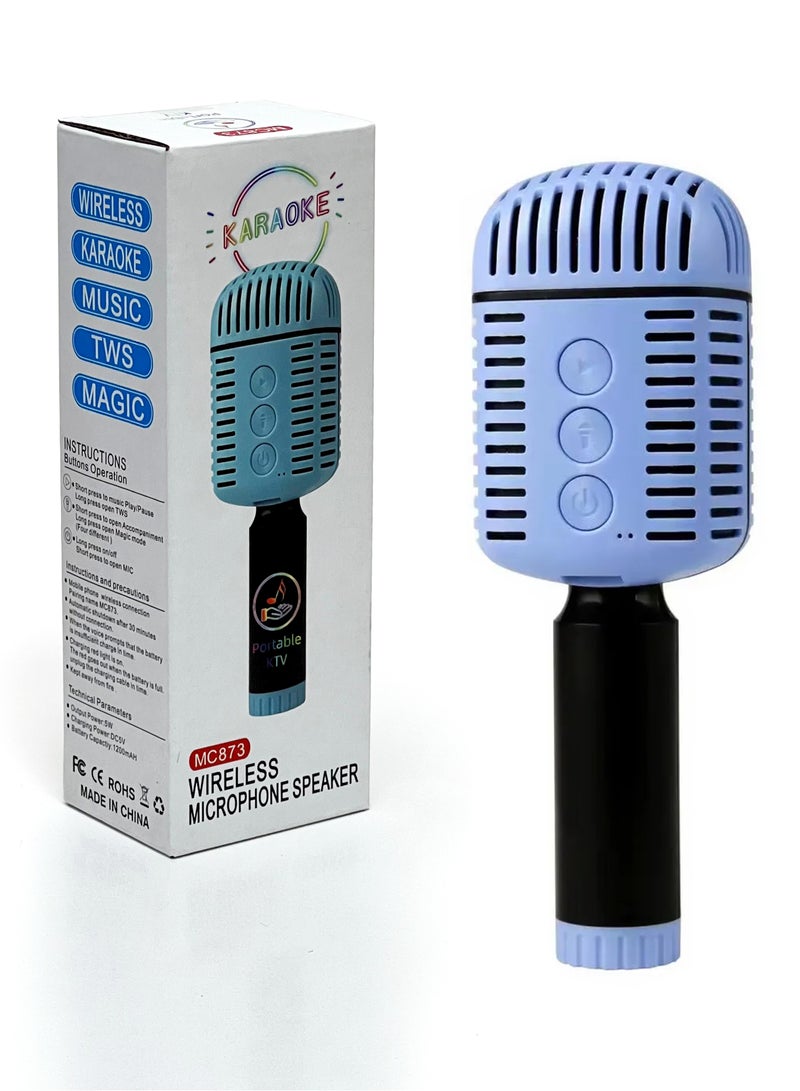 Portable Handheld Wireless Bluetooth karaoke Microphone Speaker - Image 1