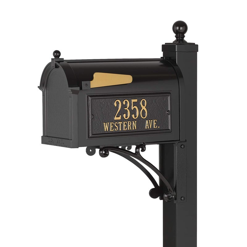 Whitehall Products 16536 Deluxe Mailbox Package Black