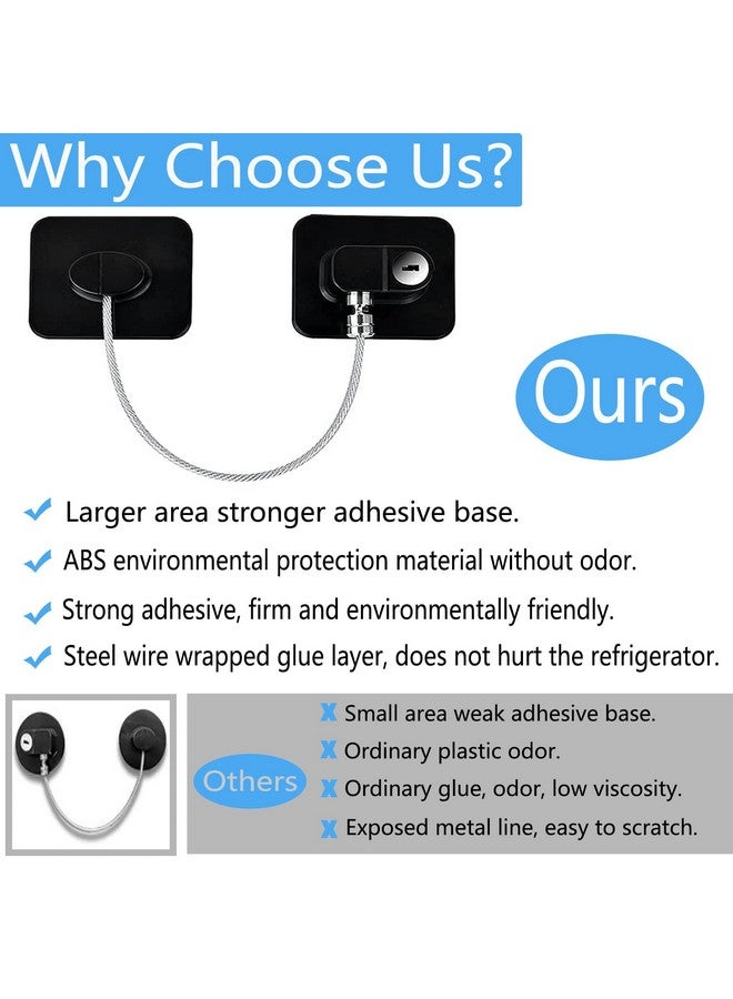 YEYA Refrigerator Lock, Baby Proof Cabinet Locks with Keys, Safety Cabinets Locks for Toddler 4 Pack - Image 4