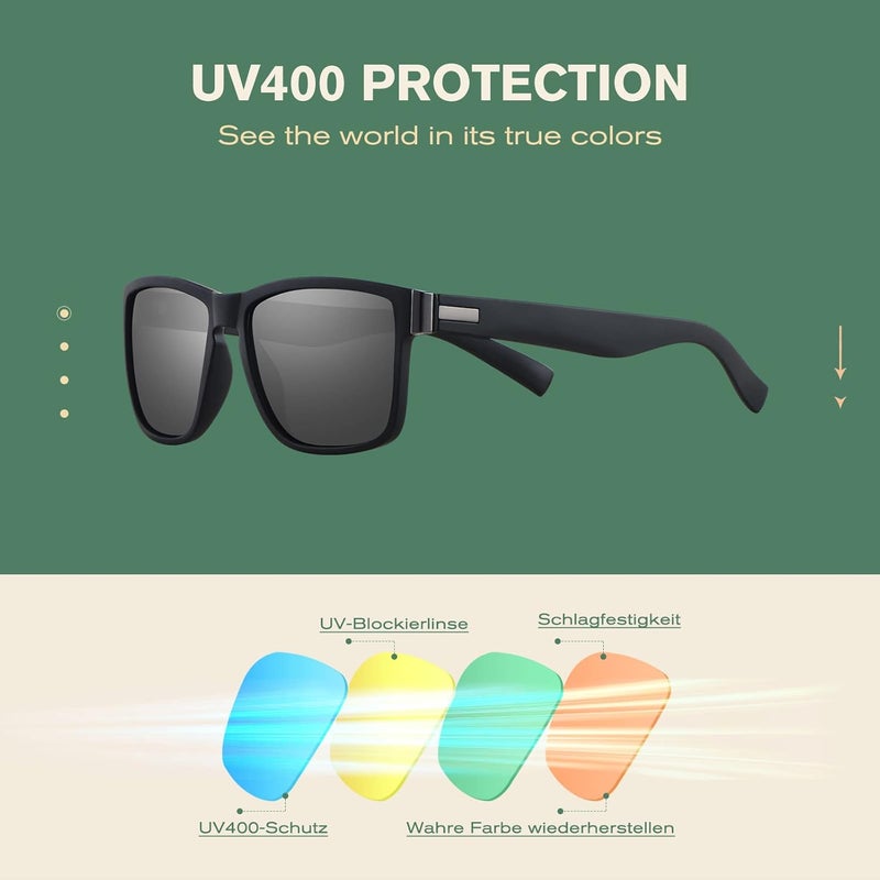 بيركانيون نظارات شمسية مستقطبة مع حماية UV400، كلاسيكية ومصممة بأزياء عصرية للرجال والنساء - Image 5