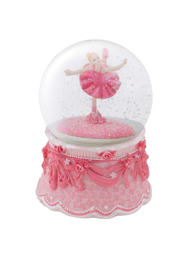 Elanze Designs Elanze Designs Ballerina Arabesque Pose Rotating Tabletop Dresser Nightstand Figurine Decoration 100MM Sturdy Glitter Water Wind Up Musical Snow Globe Plays Tune Swan Lake  - Image 1