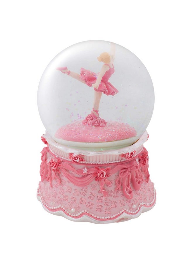 Elanze Designs Elanze Designs Ballerina Arabesque Pose Rotating Tabletop Dresser Nightstand Figurine Decoration 100MM Sturdy Glitter Water Wind Up Musical Snow Globe Plays Tune Swan Lake  - Image 4