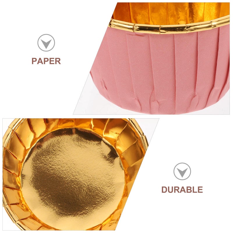 Heat Resistant Foil Cupcake Liners 100pcs Assorted Colors Pink Blue Brown Red - Image 4